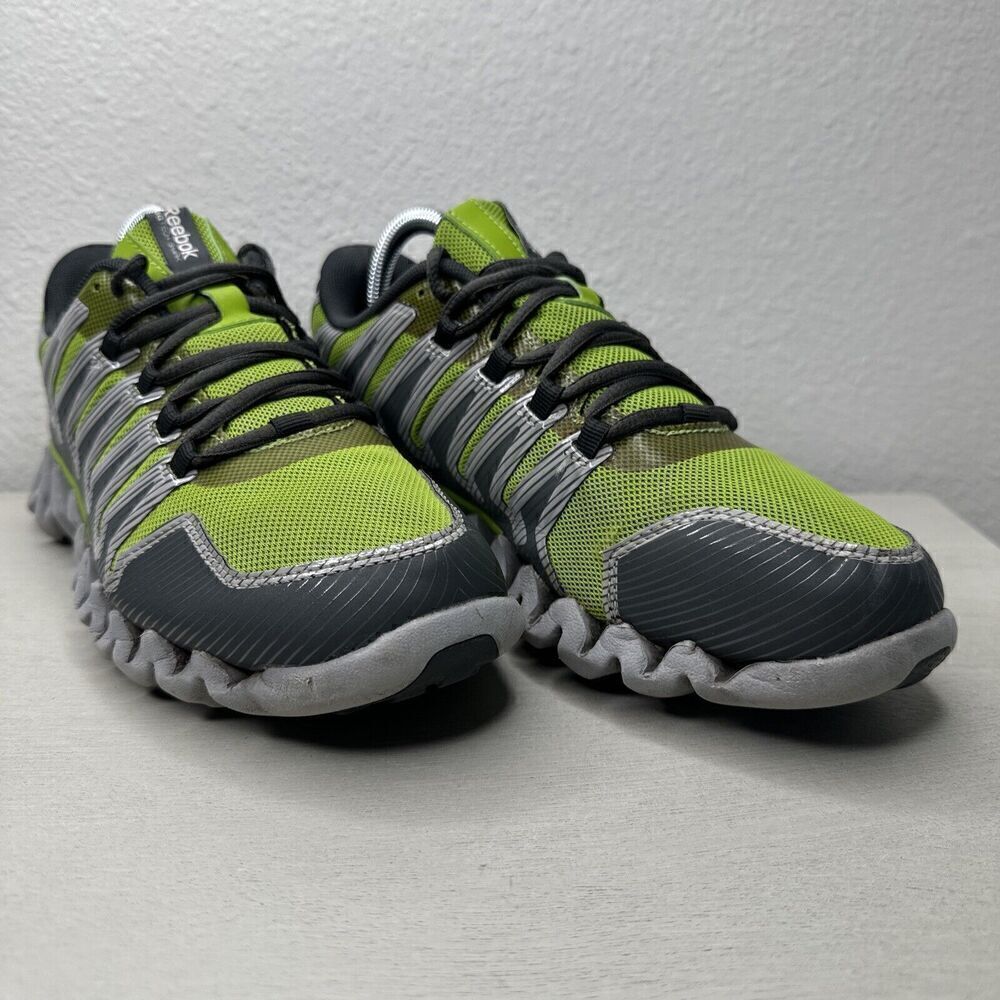 Reebok Zig Tech Shark Men's Gray Green Running Shoes